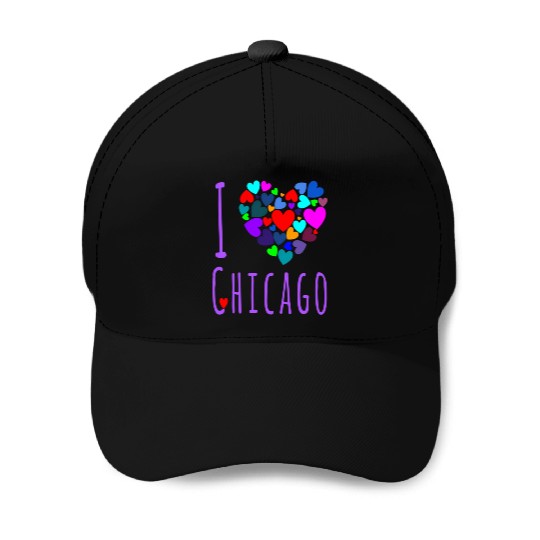 I Love Chicago Heart City Of Chicago Baseball Caps