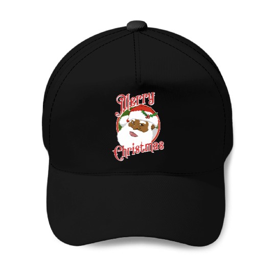 Black Merry African American Santa Claus Baseball Caps