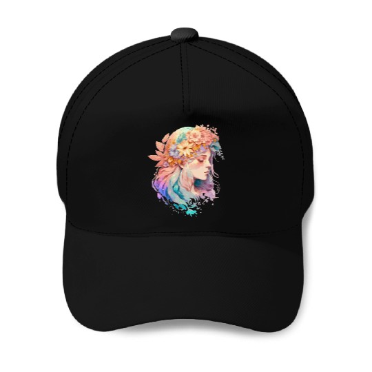 Floral Girl Positivity Quote Mental Health Awarene Baseball Caps