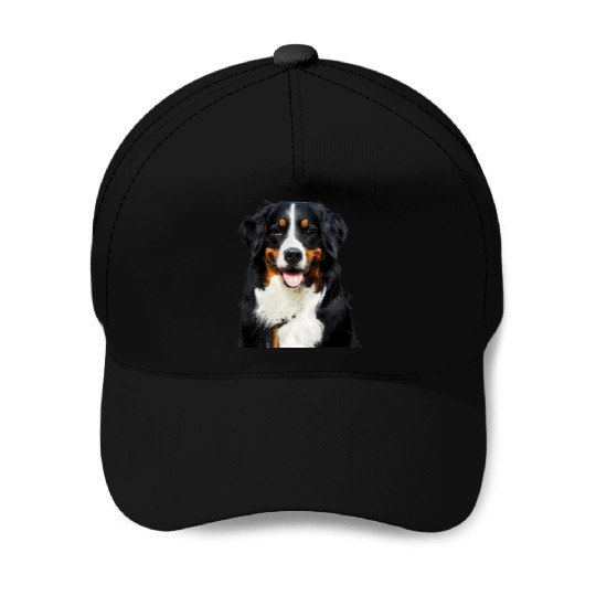 Portrait Of Bernese Mountain Dog Baseball Caps