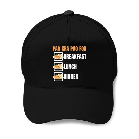 Thai Food Lover Pad Kra Pao Thai Cuisine Baseball Caps
