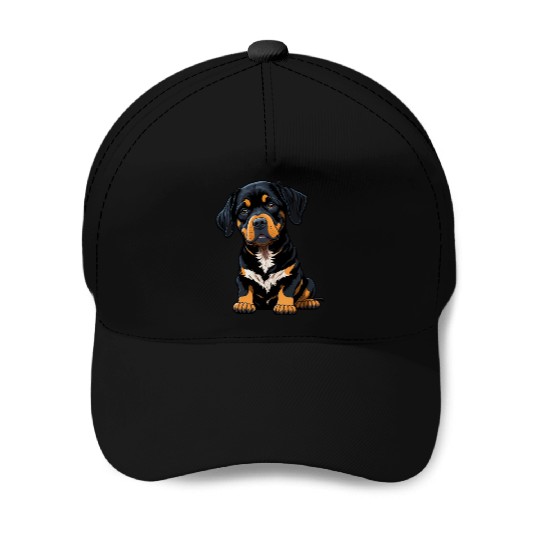 Rottweiler Dog Puppet Baseball Caps