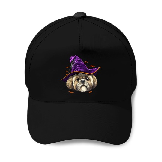 Shih Tzu Witch Halloween Dog Baseball Caps