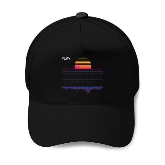 Outrun Synthwave Retrowave Wave Sunset Aesthetic Baseball Caps