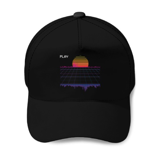 Outrun Synthwave Retrowave Wave Sunset Aesthetic Baseball Caps