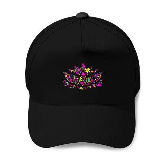 Lotus silhouette Baseball Caps