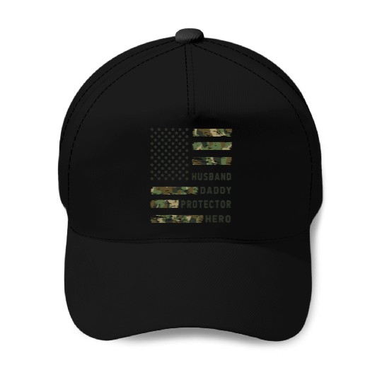 Husband Daddy Protector Hero Army Baseball Caps
