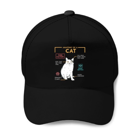 Funny Weird Cat Meme Smiling Anatomy of A Cat Baseball Caps