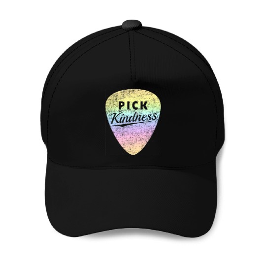 Pastel Rainbow Guitar Pick Pun Anti-Bullying Pick Baseball Caps