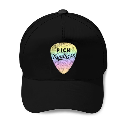 Pastel Rainbow Guitar Pick Pun Anti-Bullying Pick Baseball Caps