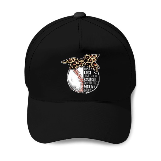 Baseball Gigi Vintage Leopard Messy Bun Baseball Caps