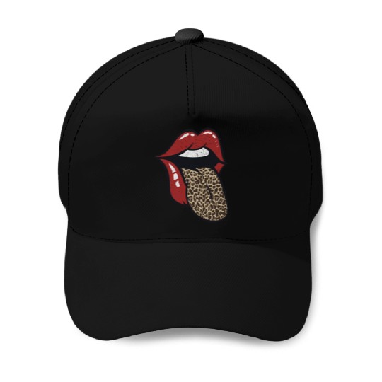 Leopard in Tongue Baseball Caps