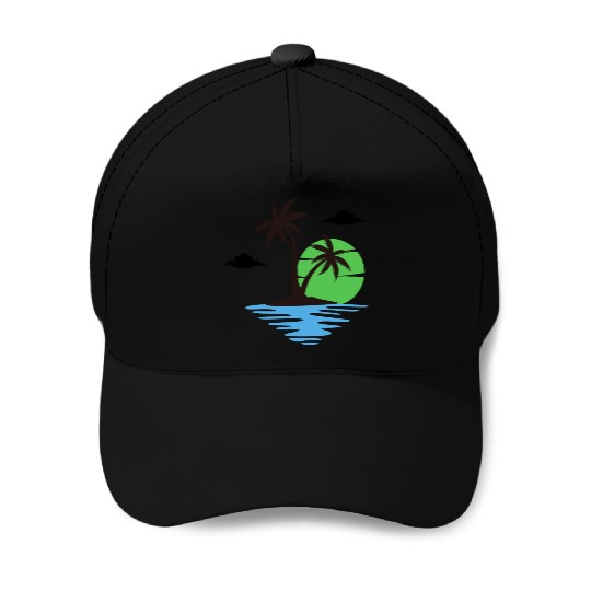 Summer Vacation In Nature Baseball Caps