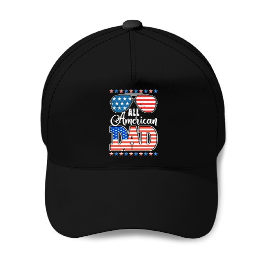 All American Dad Usa Sunglasses Flag Father's Day Baseball Caps