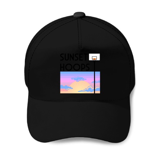 Basketball Gift: Sunset Hoops Baseball Caps