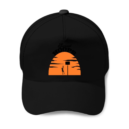Basketball Gift: Sunset Hoops Baseball Caps