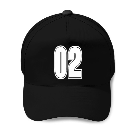 Varsity Sports Team Jersey Number 02 White Baseball Caps