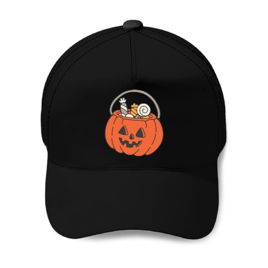 Trick Or Treat Halloween Jack O Lantern Baseball Caps