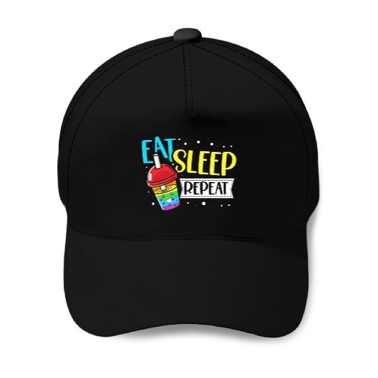 Eat Sleep Boba Tea Repeat Bubble Tea Lover Drinker Baseball Caps