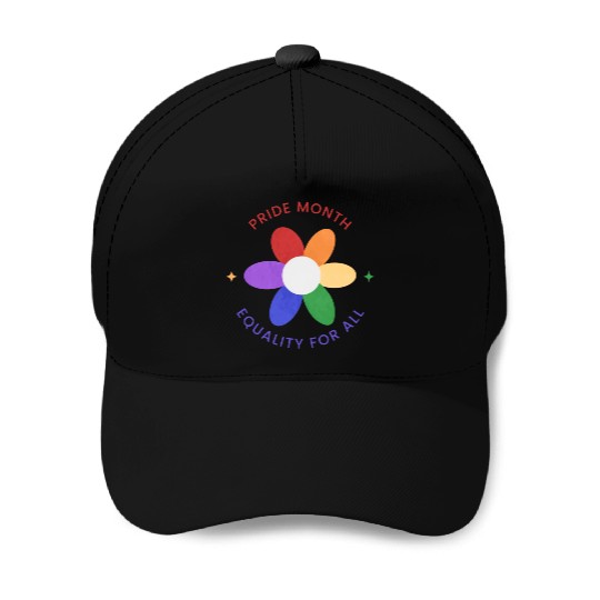 Colorful Pride Month Logo Baseball Caps