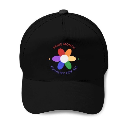 Colorful Pride Month Logo Baseball Caps