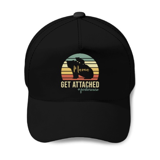 Get Attached Foster Care Mom Mama Bear Cub Baseball Caps