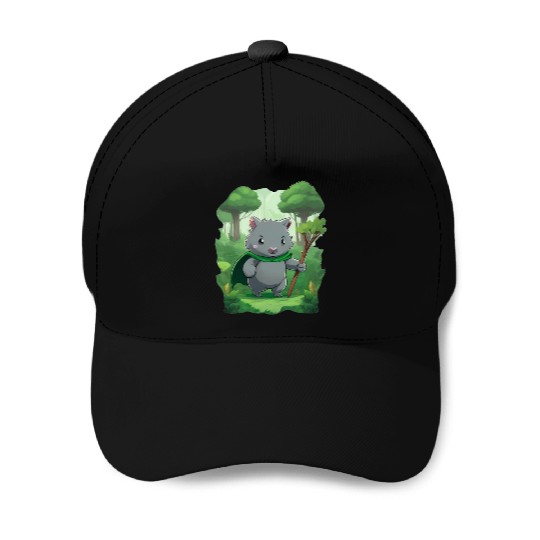 Wombat Hero - Green Cape Wombat Baseball Caps