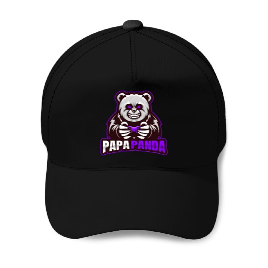 Papa Panda Baseball Caps