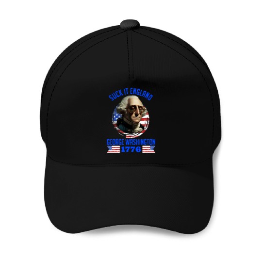 George Washington 1776 Suck it England USA Baseball Caps