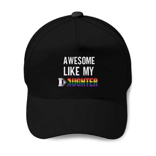 Awesome Like My Daughter Pride Progress flag Baseball Caps