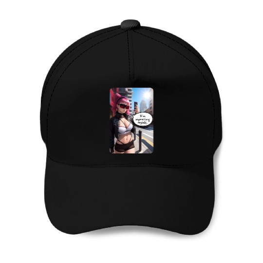 Cyberpunk Waifu Influencer Design 6 Baseball Caps
