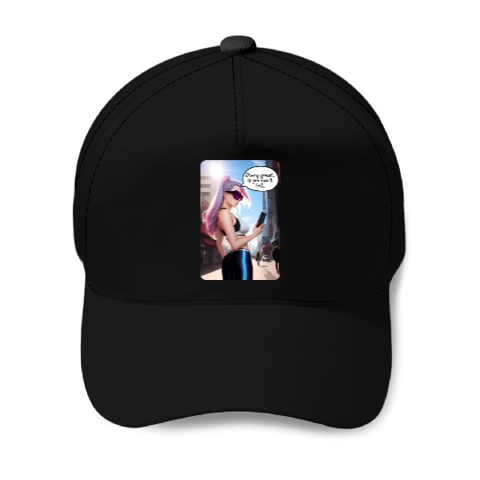 Cyberpunk Waifu Influencer Design 7 Baseball Caps