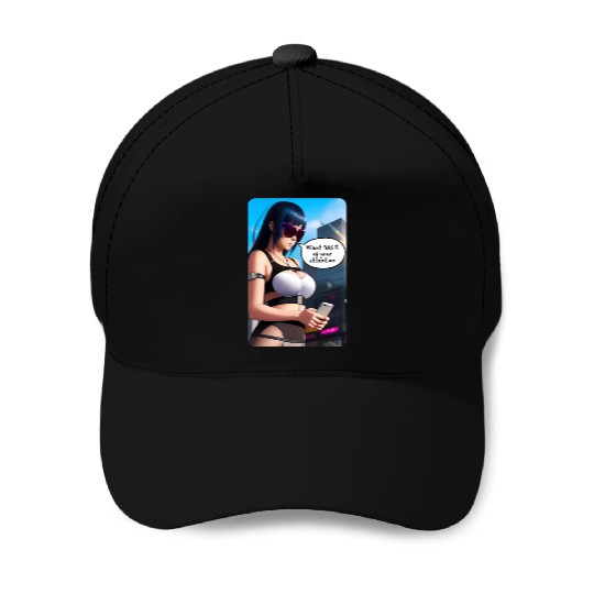 Cyberpunk Waifu Influencer Design 8 Baseball Caps