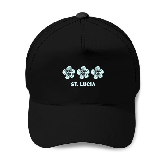 St Lucia Tropical Hibiscus Flower Baseball Caps