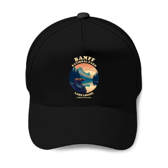 Vintage Retro Canadian Banff National Park Baseball Caps