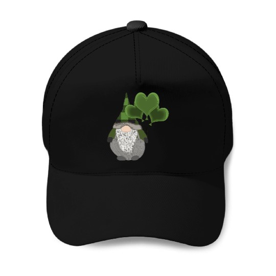 Irish Gnome St Patricks Day Heart Balloons Baseball Caps