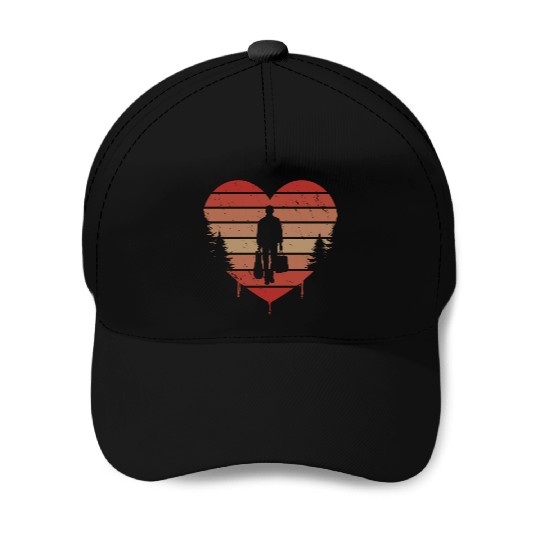 Cute Red Vintage Heart Thrifting Valentine Day Baseball Caps