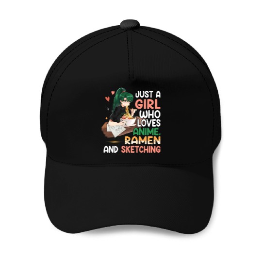 Just A Who Loves Anime Ramen etchingnager Baseball Caps