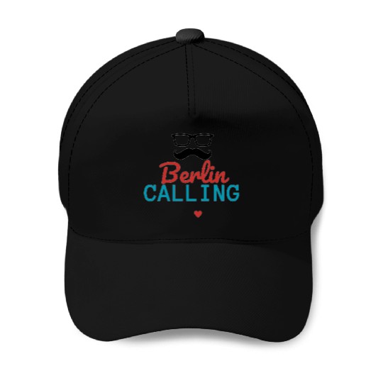 Black Red Blue Berlin Calling Baseball Caps