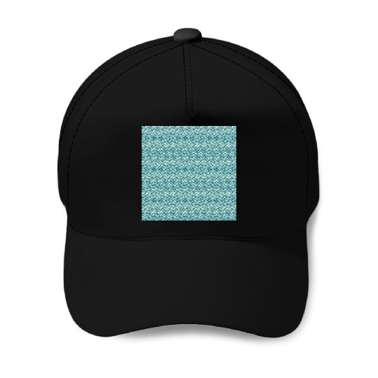 Retro Teal Pattern Baseball Caps