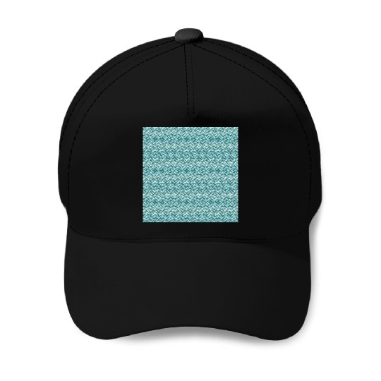 Retro Teal Pattern Baseball Caps