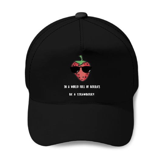 Strawberry world white Baseball Caps