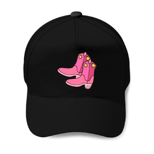 Pink Cowgirl Boots Cowgirl Baseball Caps