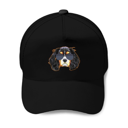 Cavalier King Charles Spaniel Wearing Sunglasses Baseball Caps