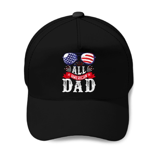 All American Dad America Pride US Patriot Baseball Caps