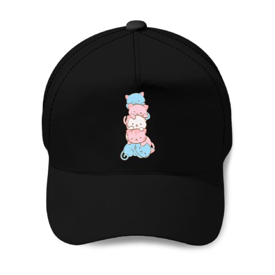 Transgender Pride Flag Cute Kawaii Cats Subtle Baseball Caps