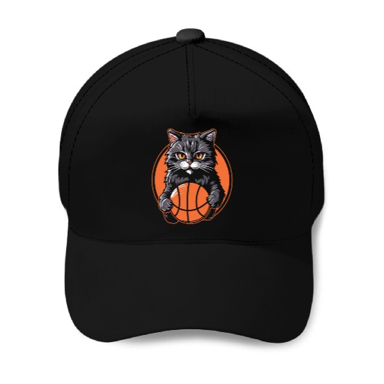 Basketball Cat Basketball Player I Love Basketball Baseball Caps