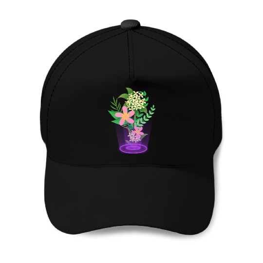 flowers and plants with magic light Baseball Caps