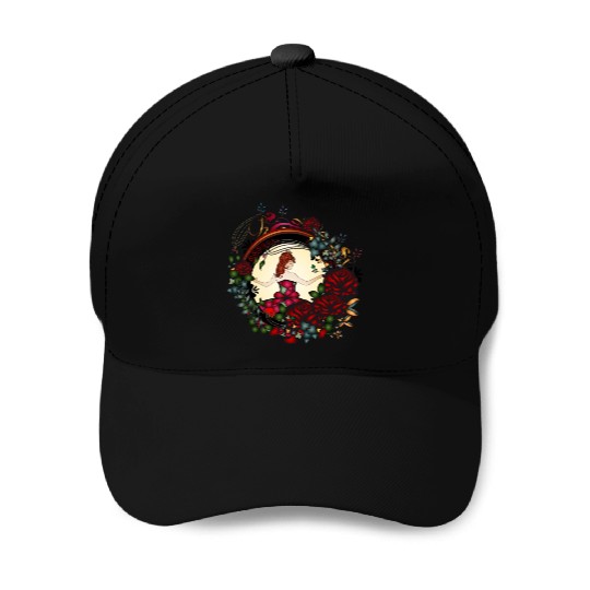 Art Nouveau princess in the rose garden Baseball Caps