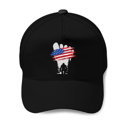 Bigfoot 4th July b Baseball Caps